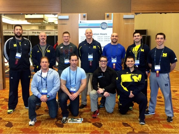 Back Row, Left to Right: Matt Segura (U of M - GA), Jason Cole (U of M – Assistant Coach), Erik Myrra (U of M – Intern 2013), Mike Favre (U of M – Director), Mike Caro (U of M – Intern 2013), Trevor Klump (U of M – GA), Stuart Roche (U of M – Head S&C Coach Rugby) Front Row, Left to Right: Brett Mitchell (U of M – Intern 2011), Anthony Velazquez (U of M – Intern 2012) Doug Berninger (U of M – Intern 2012), Lew Porchiazzo (U of M Assistant Coach)